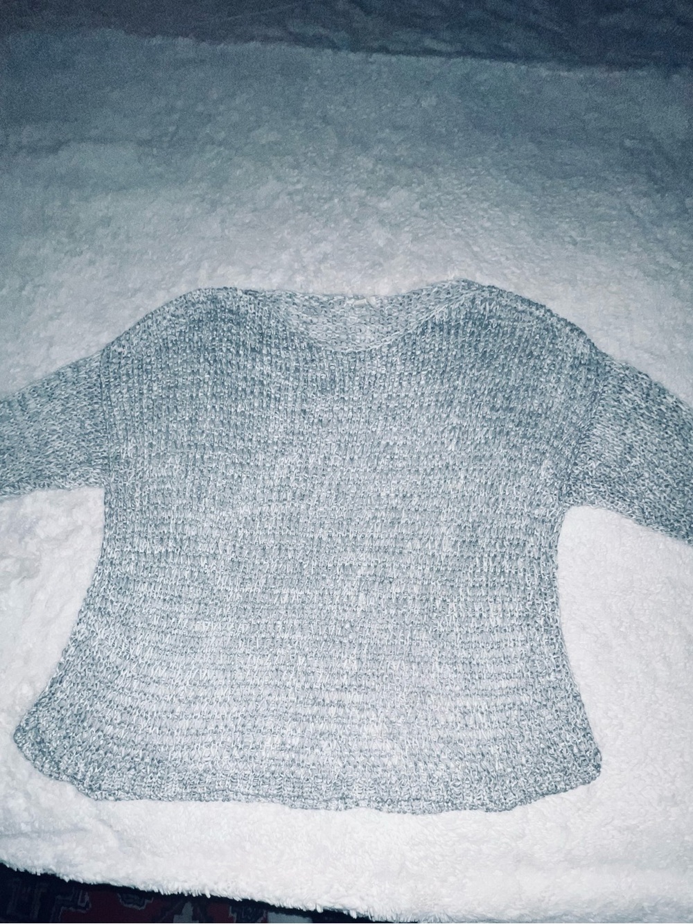 Open Weave Grey Women's Sweater